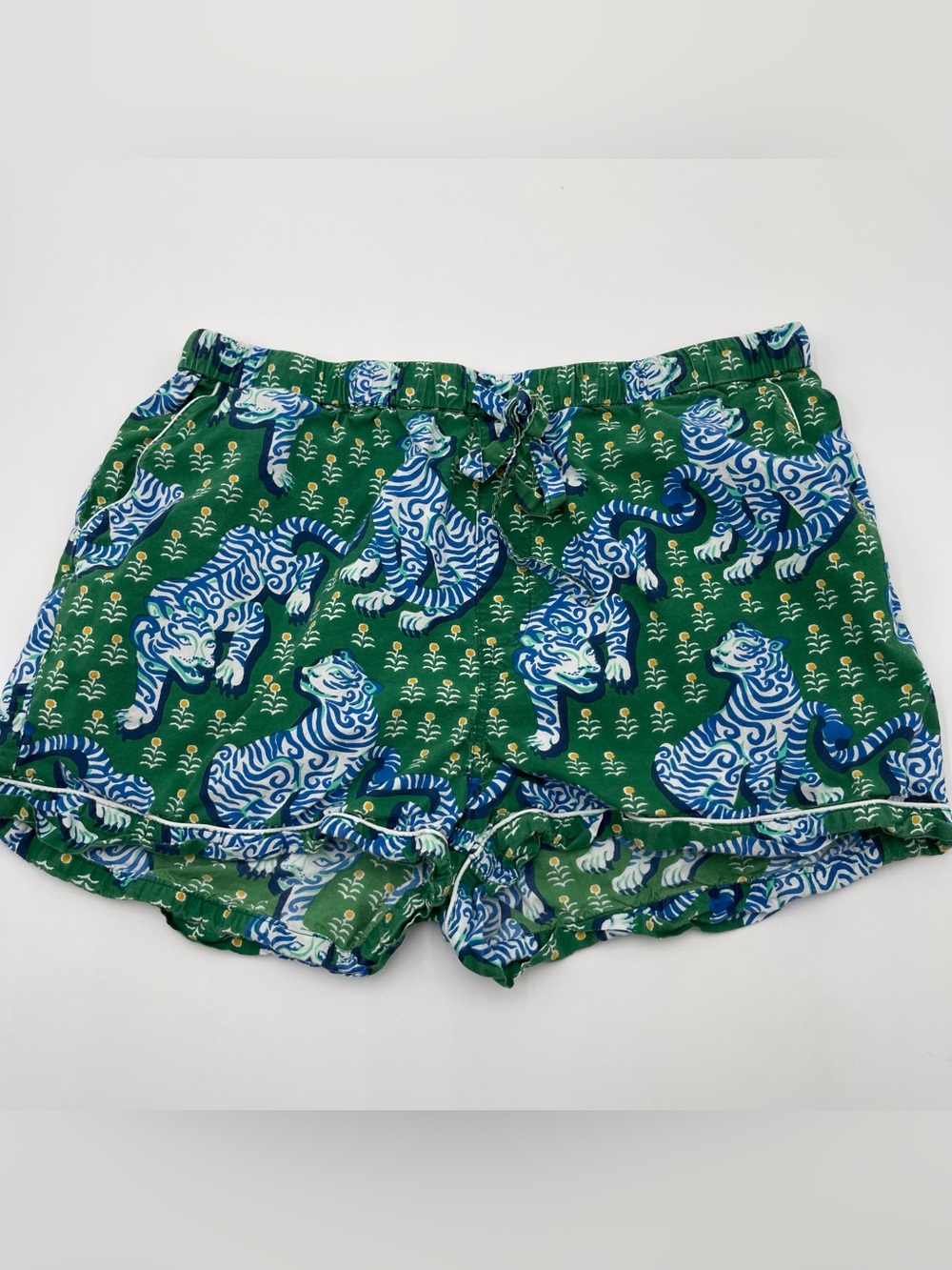 PrintFresh Pajama Set Womens Small Tiger Queen Shorts Top 100% Organic Cotton - Picture 9 of 12